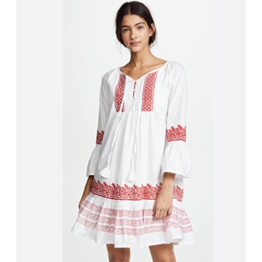 Roller Rabbit White and Red Midi Dress